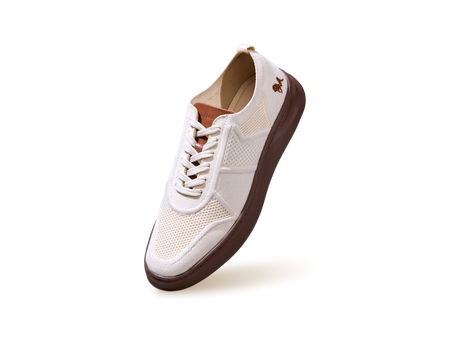 Elevate Low Top Sneakers in Ivory Brown for Casual Wear