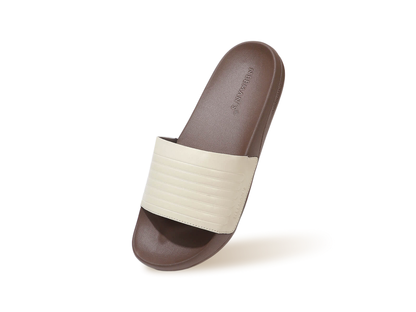 FootBed Slides for Men in Ivory Brown for Extra-Soft Comfort