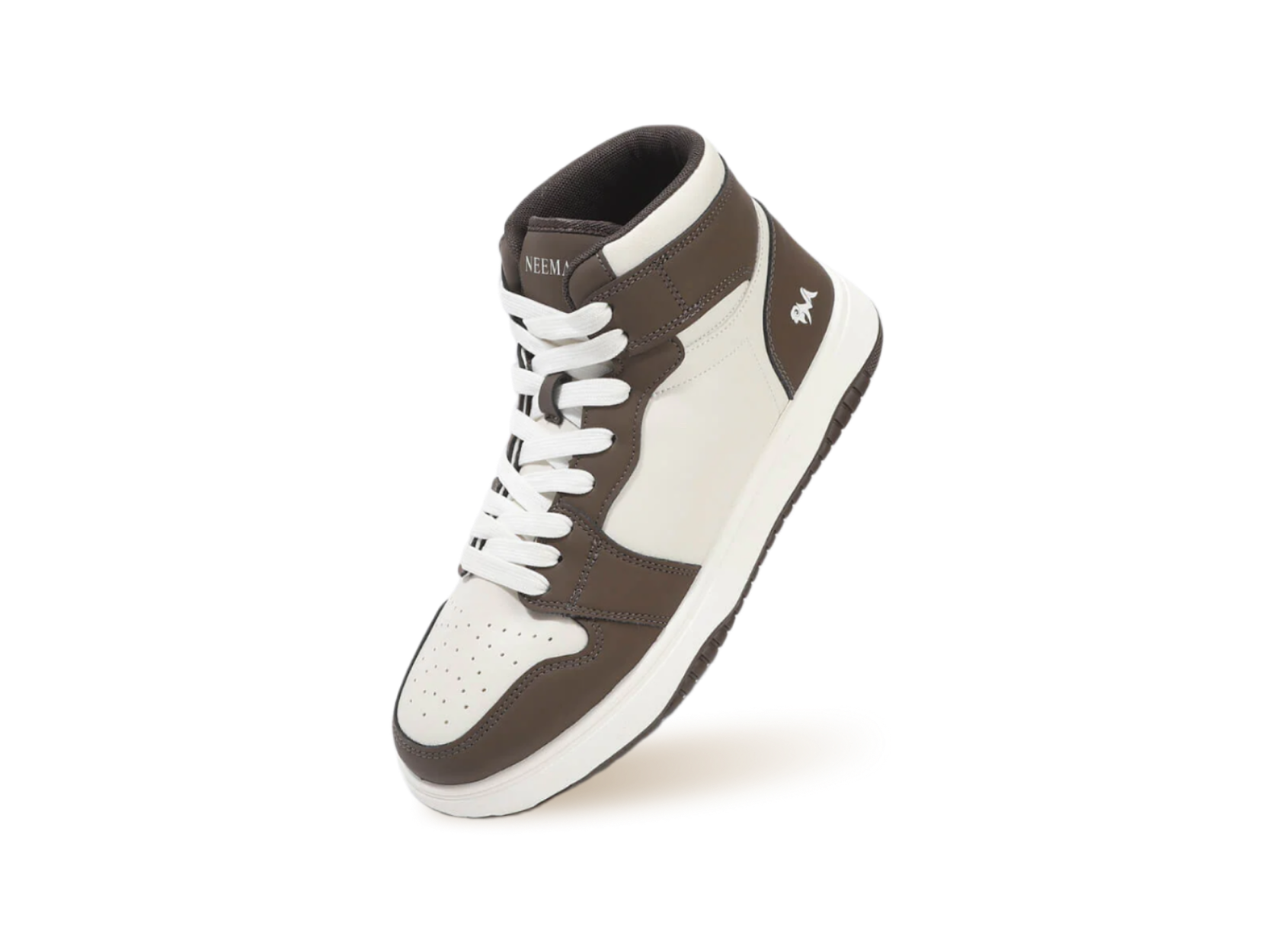 Character High Top Sneakers in Ivory Brown for Retro Style