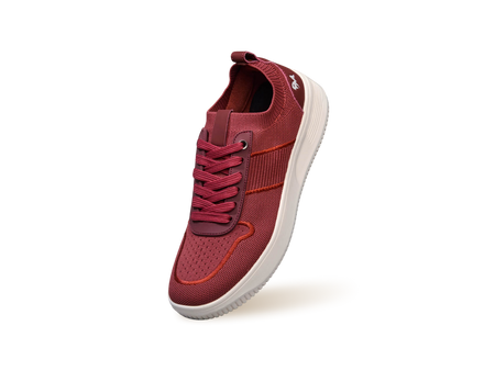 Embroidered Sneakers For Men in Maroon Ivory for Casual Wear
