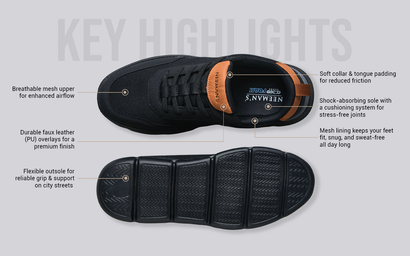 Melange Dress Sneakers Black - Main Image