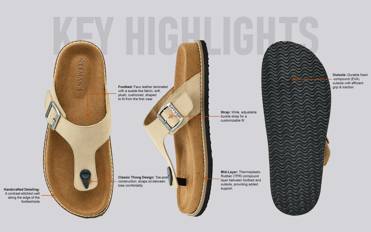 Mover Thong Sandals for Men : Cream