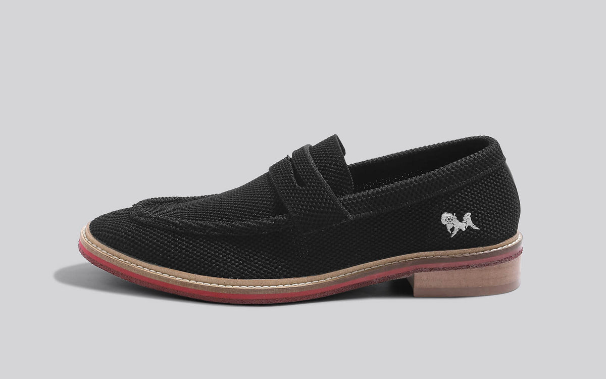 Block Heel Loafers Black