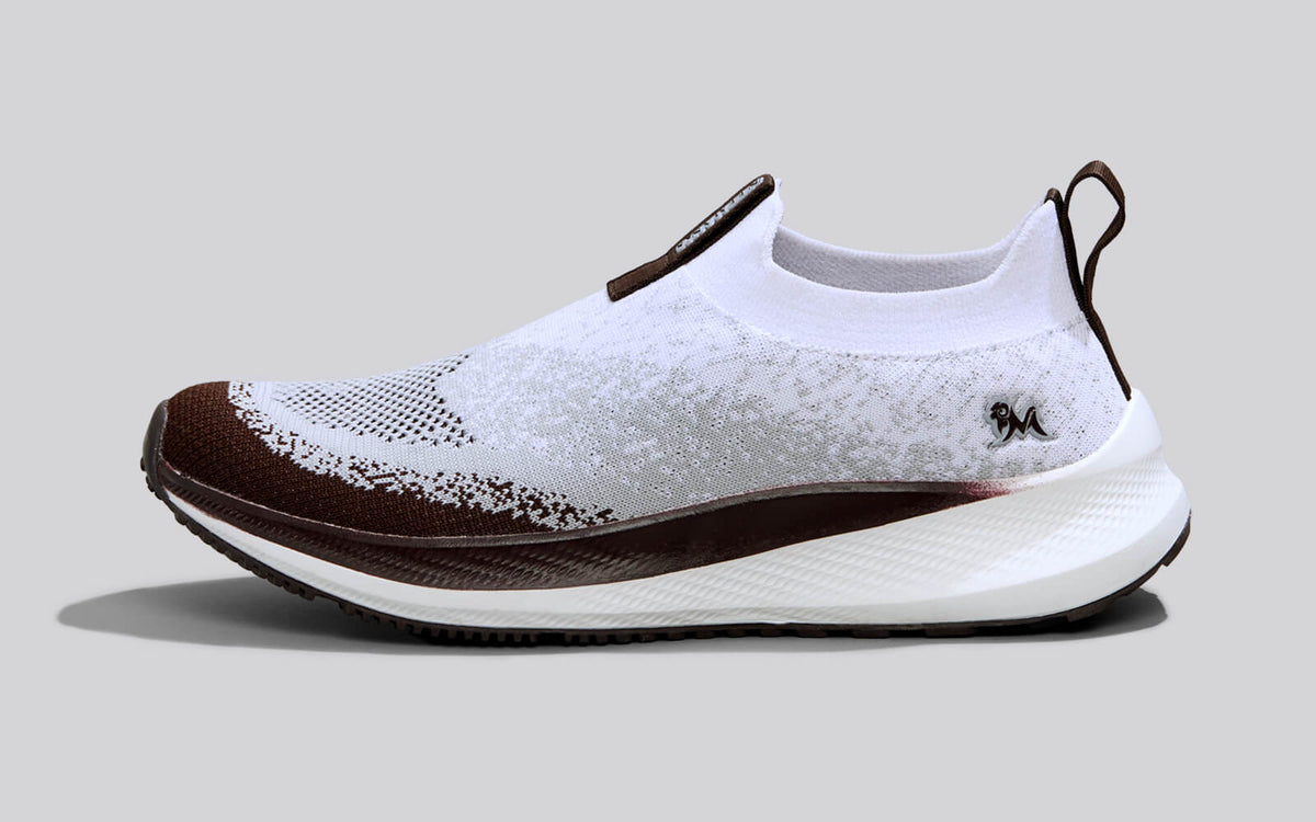 Blend Knit Slip Ons : Ivory-Brown image 1