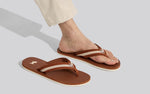 Cozy Flips Flip Flops in Brown-Beige for 