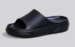 Cushers Slides For Men in Black for Outdoor Use