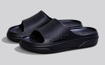 Cushers Slides For Men in Black for Outdoor Use