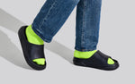 Cushers Slides For Men in Black for Outdoor Use