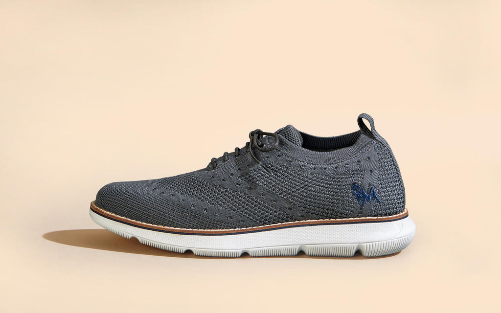 Dress Sneakers : Grey styled with Block Heel Loafers : Grey