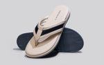 Indo-Western Flips Flip Flops in Ivory-Grey for Trending Style