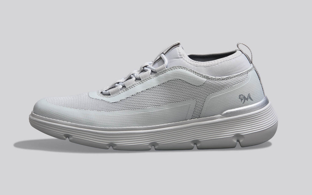 Mid-Top Sneakers : Grey styled with Block Heel Loafers : Grey