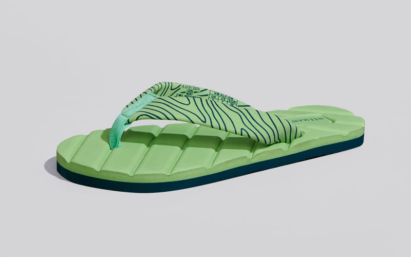 Green flip flops womens discount