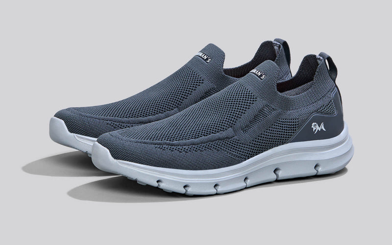 Breathe Ease Slip Ons in Grey for Casual Wear