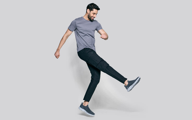 Breathe Ease Slip Ons in Grey for Casual Wear