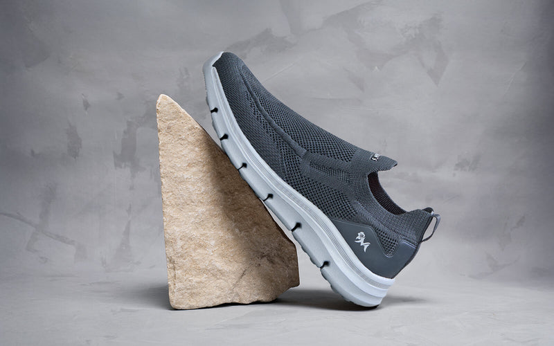 Breathe Ease Slip Ons in Grey for Casual Wear
