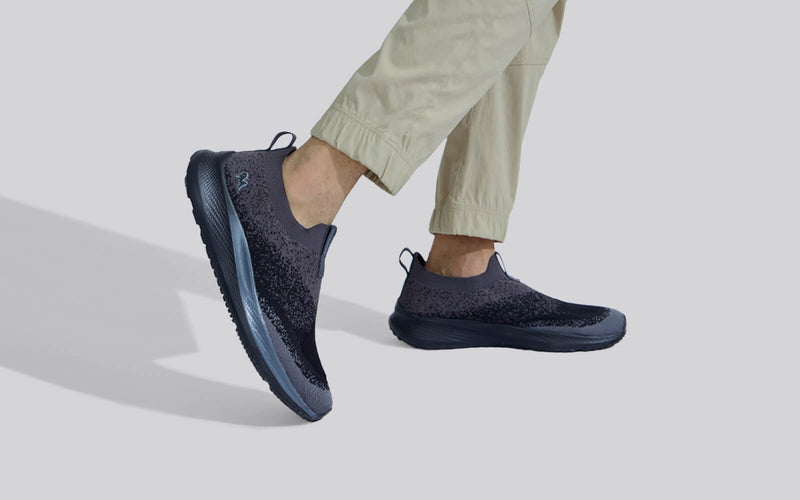Blend Knit Slip Ons Black Grey