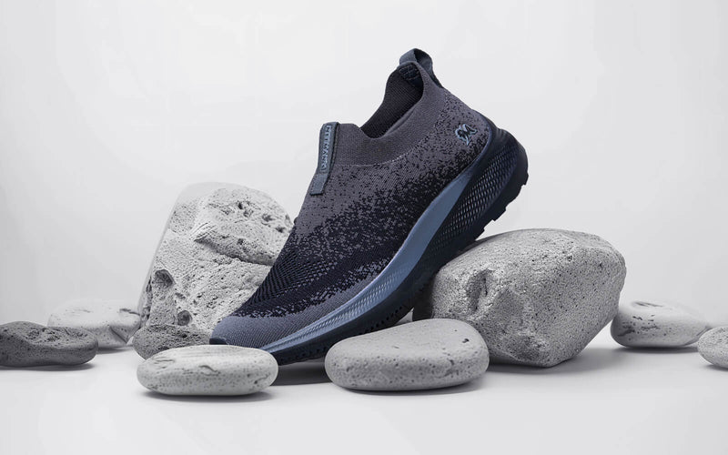 Blend Knit Slip Ons in Black-Grey for Chunky Style