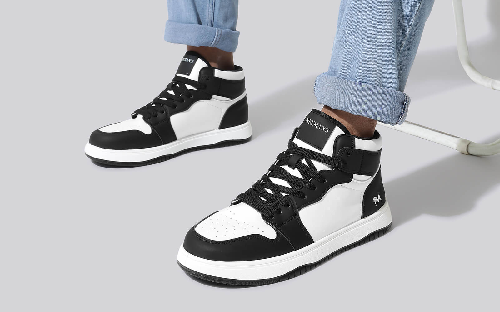 black and white high tops