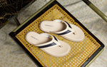 Indo-Western Flips Flip Flops in Ivory-Grey for Trending Style