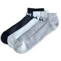 Low-Cut Ankle Socks : Black White Grey (Pack of 3)