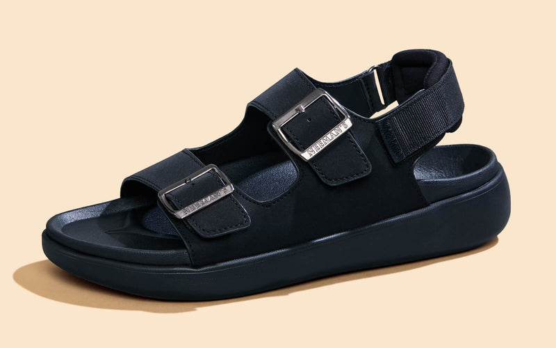 PureWhoosh Duo Glides Sandals in Black for Daily Use