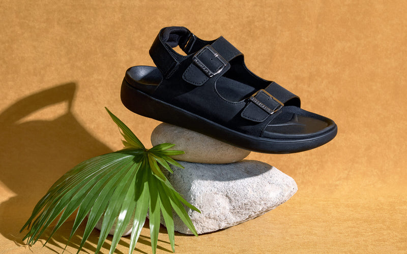 PureWhoosh Duo Glides Sandals in Black for Daily Use