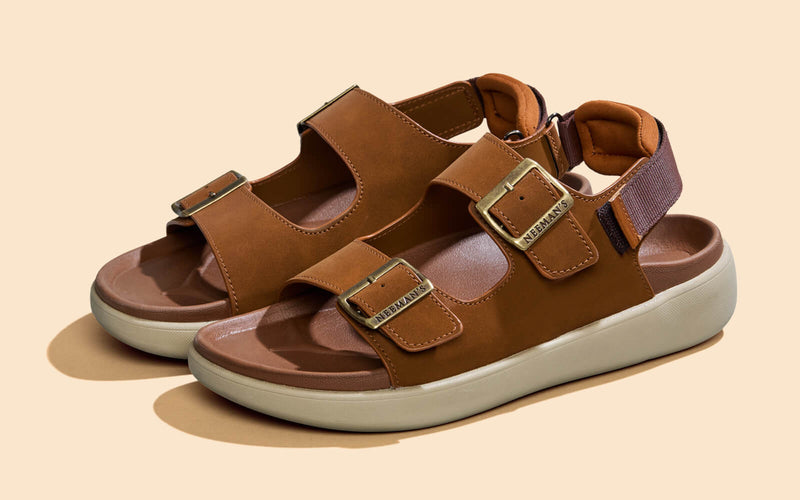 PureWhoosh Duo Glides Sandals in Tan for Daily Use