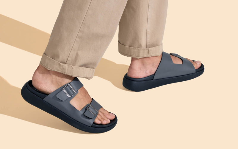 Purewhoosh Flow Sandals in Grey for Daily Use