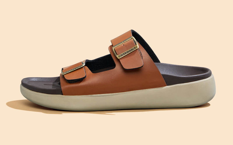 Purewhoosh Flow Sandals in Tan for Daily Use