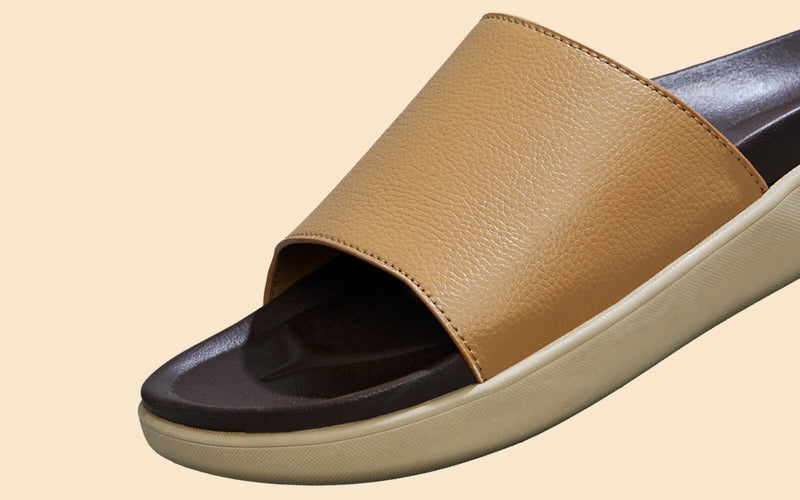 Purewhoosh Slides Sandals in Beige for Daily Use