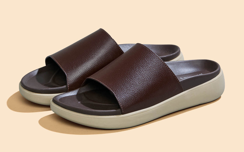 Purewhoosh Slides Sandals in Brown for Daily Use