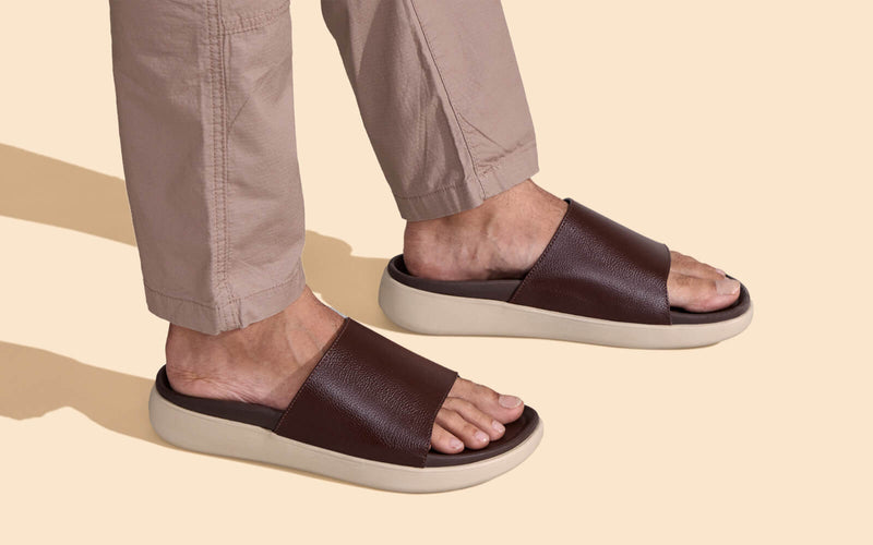 Purewhoosh Slides Sandals in Brown for Daily Use