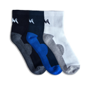 Quarter All Day Socks : Black Blue White (Pack of 3)