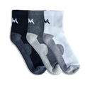 Quarter All Day Socks : Black White Grey (Pack of 3)