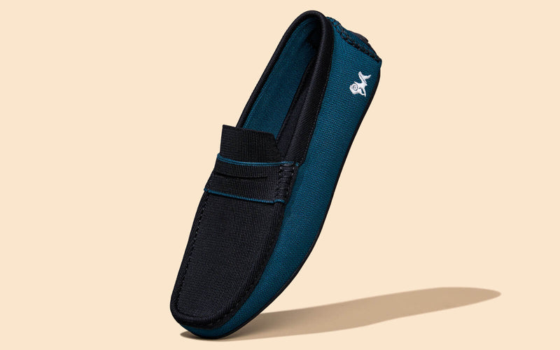 ReLive Knit Color Block Loafers in Teal/Black for Casual Wear
