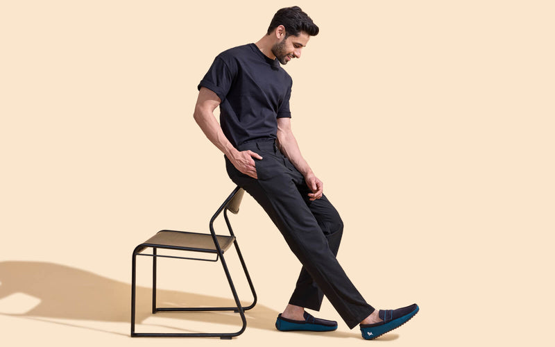 ReLive Knit Color Block Loafers in Teal/Black for Casual Wear