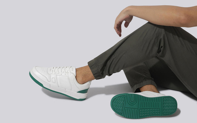The Rockers Sneakers in White/Green for Casual Wear