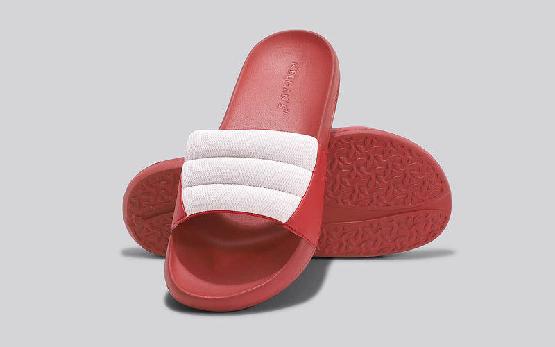 Squooshy Slides for Men Red White