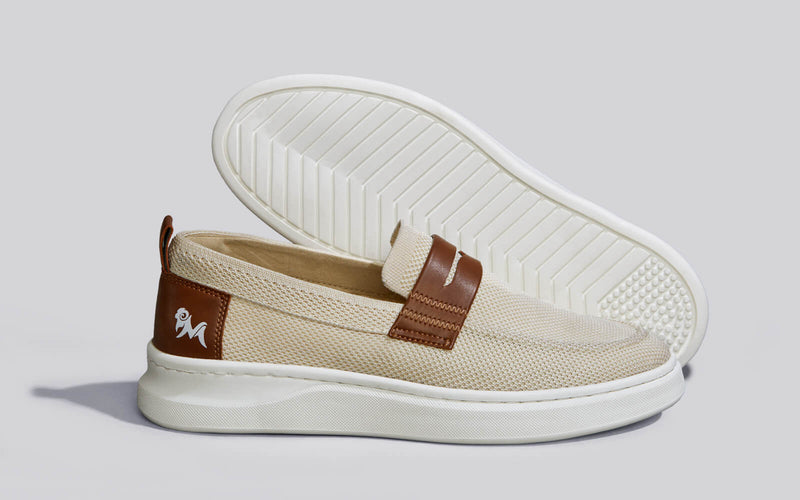 Brunch Loafers in Ivory/Tan for Casual Wear