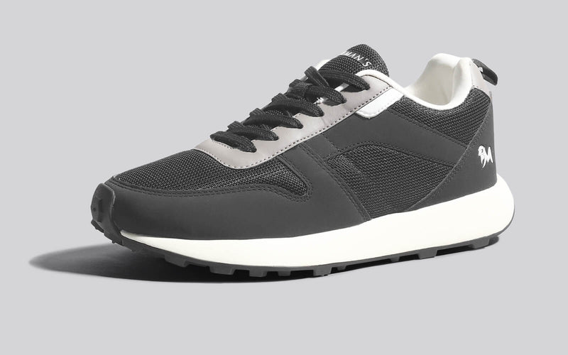 The Eighties Sneakers in Black-Grey-White for Retro Style