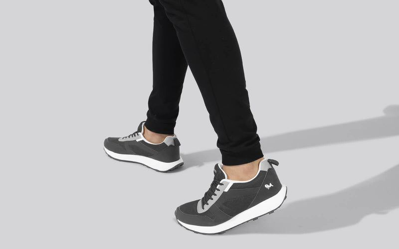The Eighties Sneakers in Black-Grey-White for Retro Style