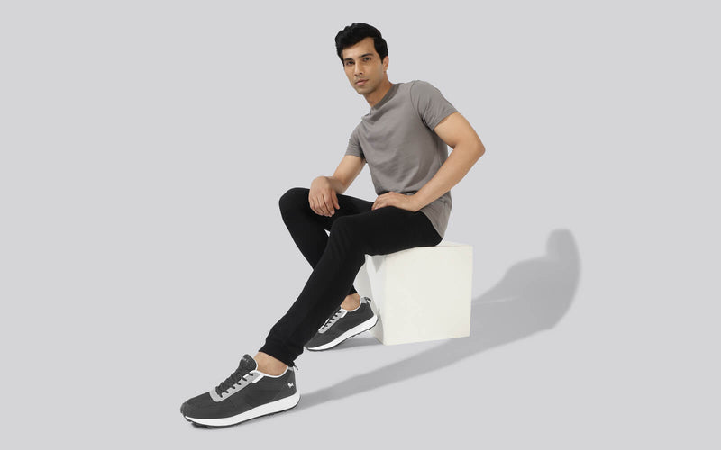 The Eighties Sneakers in Black-Grey-White for Retro Style