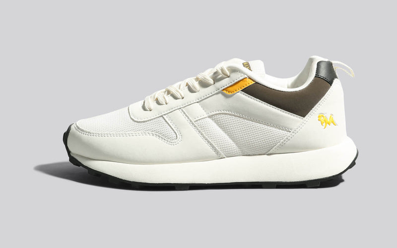 The Eighties Sneakers in Ivory-Brown-Yellow for Retro Style