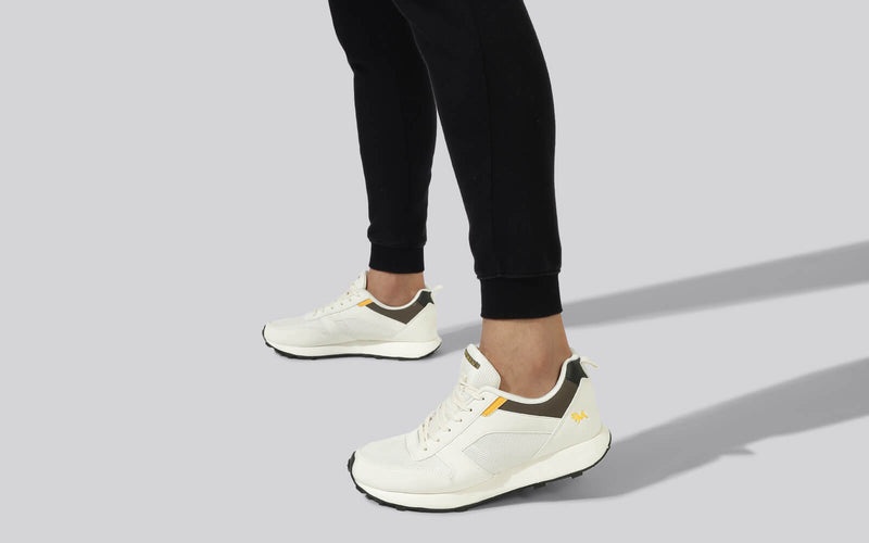 The Eighties Sneakers in Ivory-Brown-Yellow for Retro Style