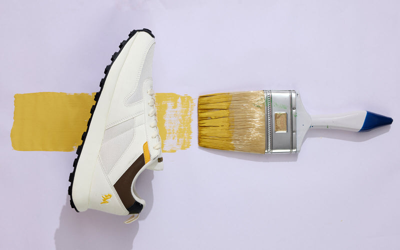 The Eighties Sneakers in Ivory-Brown-Yellow for Retro Style