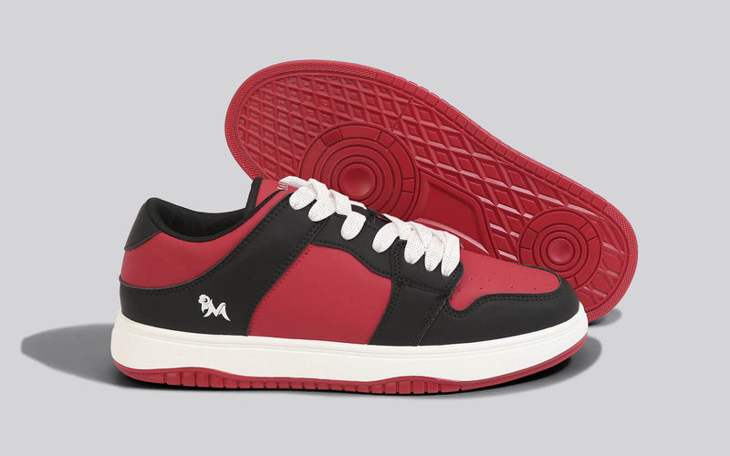 The Hip Hep Sneakers in Black-Red for Casual Wear
