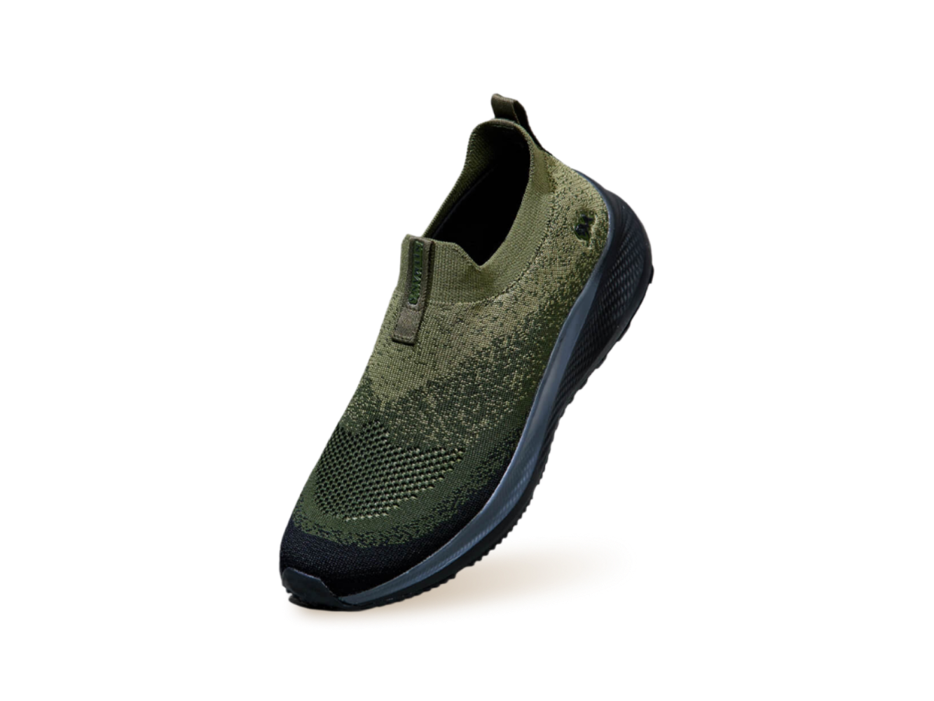 Blend Knit Slip Ons in Olive-Black for Chunky Style