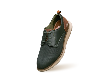 Textured Derby Sneakers in Olive for Casual Wear