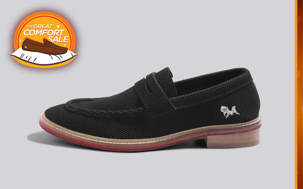 Block Heel Loafers : Black