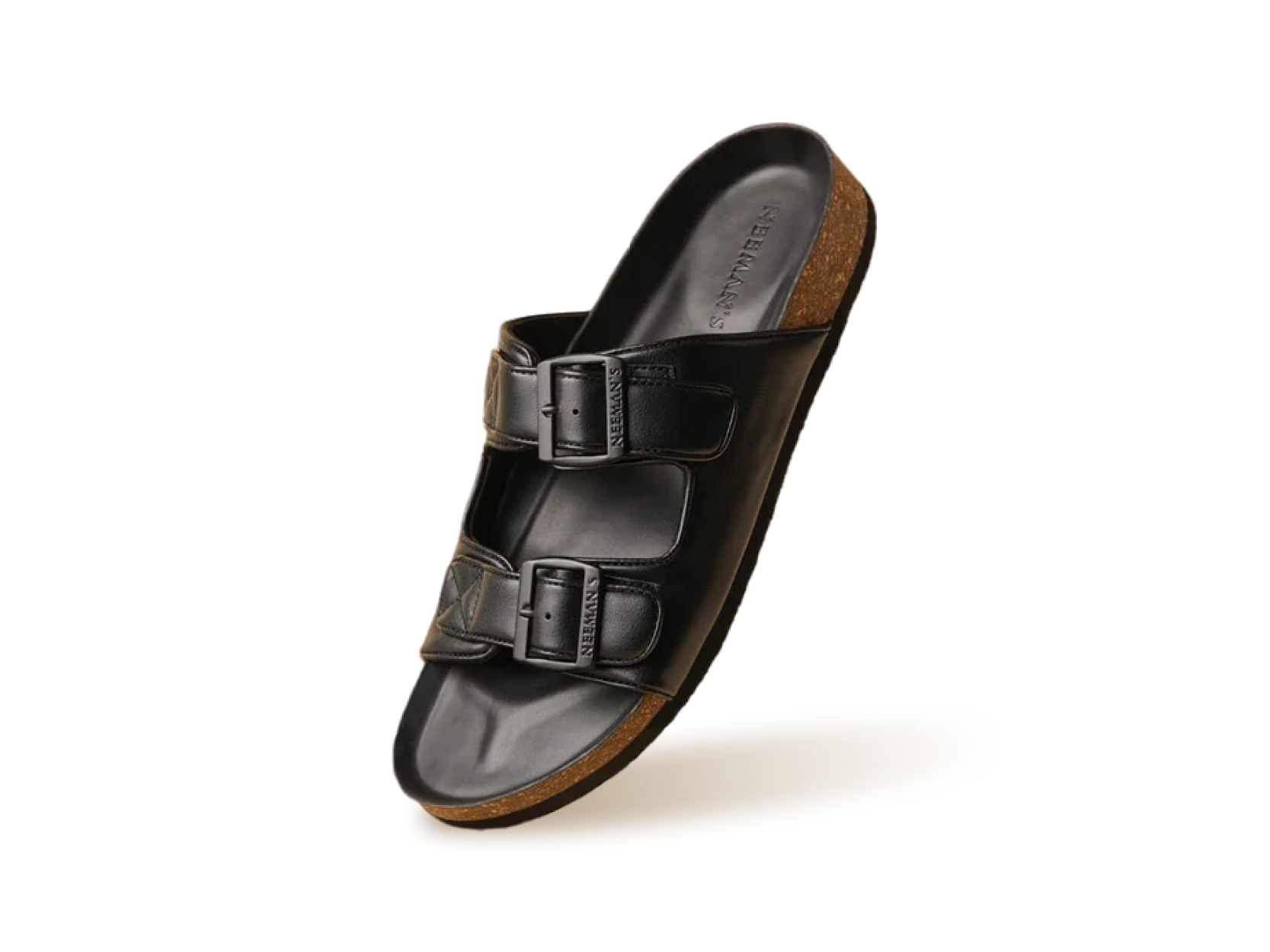 Cork Sandals in Solid Black for Outdoor Use